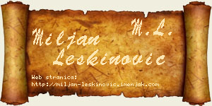 Miljan Leškinović vizit kartica